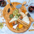Фото #3 товара Аксессуары для приготовления пищи BlauKe® Круглая бамбуковая доска для сыра с набором ножей