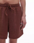 Фото #3 товара Topshop casual crinkle drawstring shorts in rust