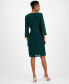 Фото #2 товара Women's Sequin-Lace 3/4-Sleeve Faux-Wrap Dress