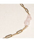 ფოტო #3 პროდუქტის 18K Gold Plated Chain with Rose Quartz - Sandrine Necklace 17" For Women