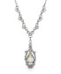 Silver-Tone Crystal Suspended Teardrop Necklace