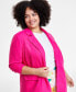 Фото #4 товара Trendy Plus Size One-Button Linen Blazer, Created for Macy's