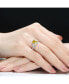 Sterling Silver Yellow Cubic Zirconia Halo Coctail Ring