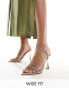 Simmi London Wide Fit Adia embellished heeled sandals in gold