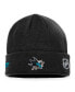 Men's Black San Jose Sharks Authentic Pro Rink Cuffed Knit Hat