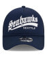 Фото #1 товара Men's College Navy Seattle Seahawks Caliber Trucker 9FORTY Adjustable Hat