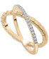 Diamond Crossover Ring (1/10 ct. t.w.) in Gold Vermeil, Created for Macy's