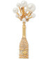 Фото #1 товара Gold-Tone Crystal & Imitation Pearl Champagne Statement Earrings