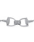 ფოტო #2 პროდუქტის Horse Snaffle Bits Equestrian Link Bracelet For Women Cow Gift Cubic Zirconia CZ Pave .925 Sterling Silver