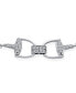 Horse Snaffle Bits Equestrian Link Bracelet For Women Cow Gift Cubic Zirconia CZ Pave .925 Sterling Silver