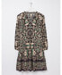 Фото #3 товара Women's Plus Size Amy Mosaic Leaf Tunic Dress