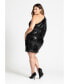 ფოტო #3 პროდუქტის Plus Size One Shoulder Mini With Rhinestone