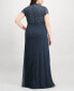Plus Size Sequined-Lace Ruched Gown