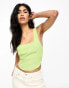 Фото #1 товара Lola May square neck tie back top co-ord in green