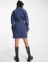 Tommy Jeans slim denim button up dress in dark wash