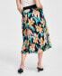 Фото #2 товара Women's Pleated Floral-Print Midi Skirt, Created for Macy's