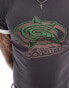 COLLUSION Shrunken ringer t-shirt with talisman graphic print in grey