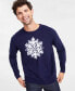 Фото #1 товара Holiday Lane Men's Snowflake Crewneck Sweater, Created for Macy's