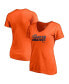 Фото #1 товара Women's Orange Denver Broncos ReUnited In Orange V-Neck T-shirt