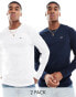 Tommy Jeans 2-Pack Logo Long Sleeve T-Shirts in Blue