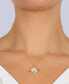 ფოტო #3 პროდუქტის Women's Clear Crystal Saturn Pendant Necklace