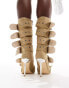 Фото #3 товара Azalea Wang Teaira buckle boots in beige