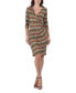 ფოტო #1 პროდუქტის Women's Knee Length Faux Wrap Dress