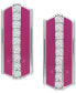 Cubic Zirconia & Enamel Hoop Earrings, Created for Macy's