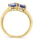 Фото #4 товара EFFY® Tanzanite (1-5/8 ct. t.w.) & Diamond (1/8 ct. t.w.) Cluster Bypass Ring in 14k Gold