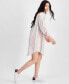 Women's Striped Patchwork Shirtdress