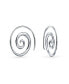 Фото #1 товара Geometric Tribal Swirl Wire Spiral Hoop Threader Earrings For Women Teen.925 Sterling Silver