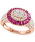 ფოტო #1 პროდუქტის EFFY® Ruby (1-5/8 ct. t.w.) & Diamond (5/8 ct. t.w.) Baguette Cluster Ring in 14k Rose Gold