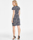 ფოტო #2 პროდუქტის Women's Faux-Wrap Flutter-Sleeve Floral-Print Dress