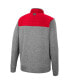 ფოტო #4 პროდუქტის Men's Charcoal, Red Wisconsin Badgers Putter Herringbone Full-Zip Jacket