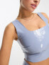 Фото #4 товара Commando co-ord faux patent leather crop top in pastel blue