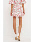 Фото #4 товара Women's Floral Linen Ruffled Mini Skirt