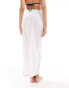 Kaiia linen look contrast trim sarong in white