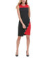 ფოტო #1 პროდუქტის Petite Embellished Sleeveless Sheath Dress