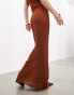 Фото #5 товара ASOS EDITION fine knit sheer maxi skirt co-ord in rust