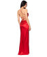 Фото #2 товара Juniors' Draped Lace-Up Satin Gown