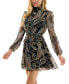 ფოტო #3 პროდუქტის Juniors' Paisley-Print Fit & Flare Dress