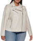 Plus Size Trendy Faux Leather Moto Jacket