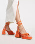 Фото #1 товара MIM Net heeled strappy sandal in peach