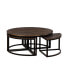 Arcadia Wood 42" Round Coffee Table with Nesting Tables