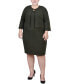 ფოტო #1 პროდუქტის Plus Size Textured 3/4 Sleeve Two Piece Dress Set