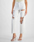 ფოტო #3 პროდუქტის Women's 90S High Rise Distressed Straight Leg Jeans