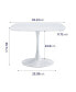 42.1" Mid-Century White Dining Table for 4-6, Round MDF Top