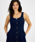 Фото #3 товара Women's Sleeveless Button-Front Dress