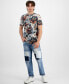 Фото #1 товара Men's Textured Floral Graphic T-Shirt