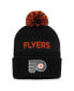 Фото #3 товара Men's Black, Orange Philadelphia Flyers 2022 NHL Draft Authentic Pro Cuffed Knit Hat with Pom
